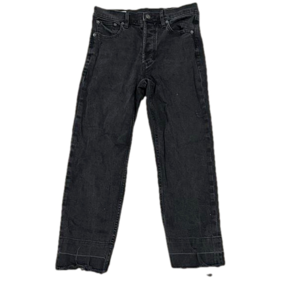 Gap Denim Cheeky Straight High Rise Jeans - Faded Black - Size 27 | 4 Petite